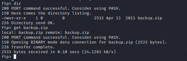 Downloading file from FTP