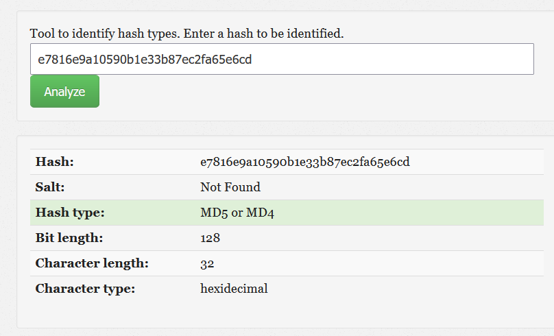 Hash analysis