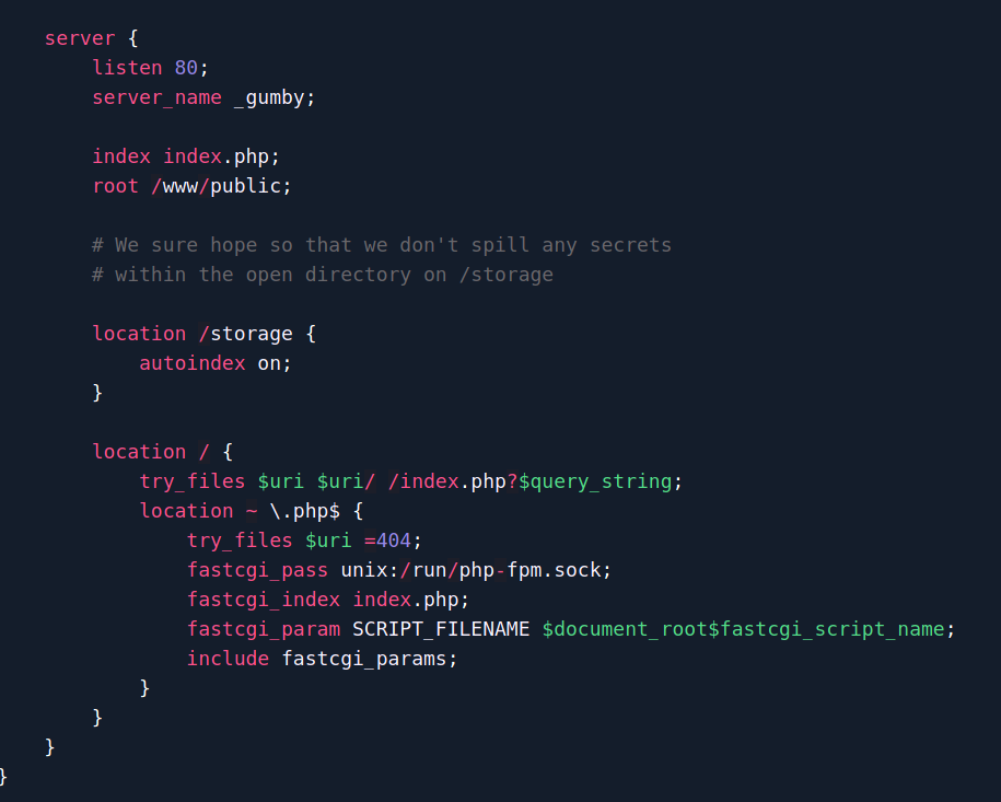 Nginx config text